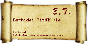Berhidai Titánia névjegykártya